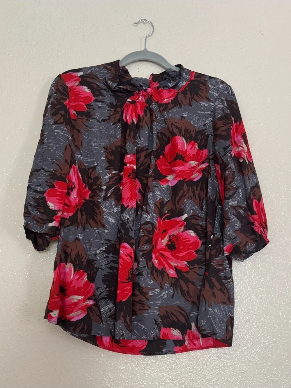 Boden Moody Floral Silk Blend Blouse